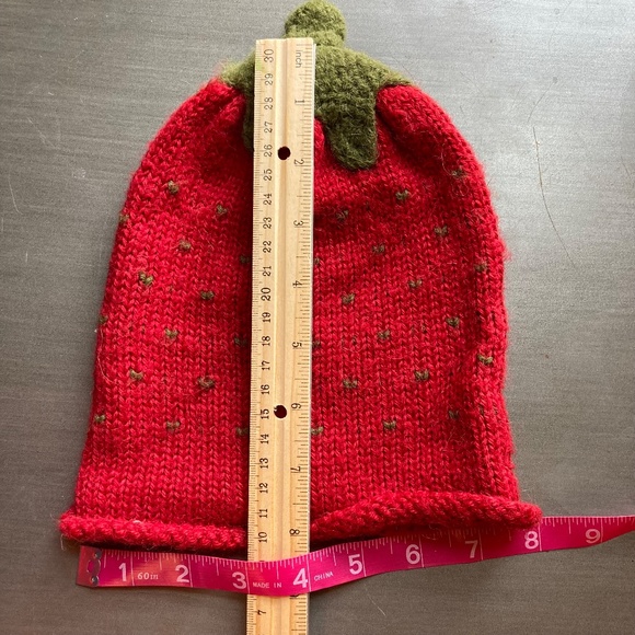 Alpaca Knitted Strawberry Hat - Picture 2 of 8